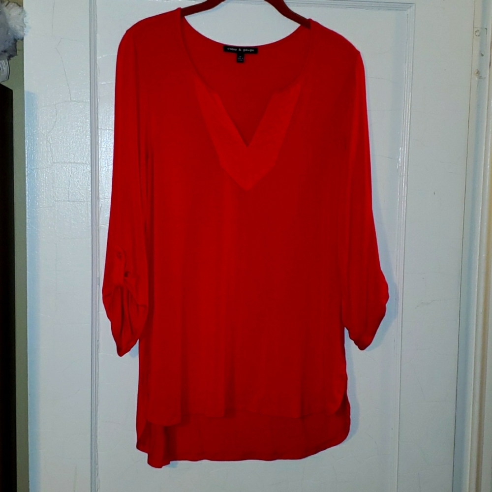 Cable & Gauge 3/4 sleeve pink top Med